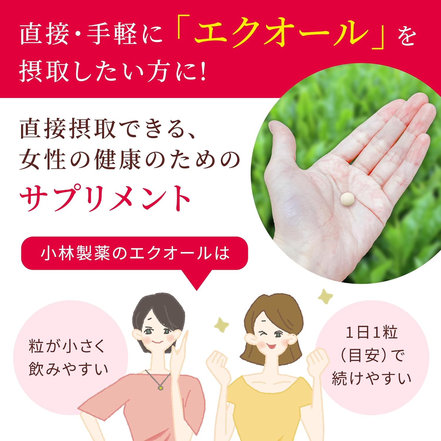 小林製薬の栄養補助食品 [ 公式 ] 命の母 エクオール サプリ 【1日1粒(目安) 発酵 大豆イソフラボン サプリメント 】 [ 栄養補助食品  30粒  約30日分 ]